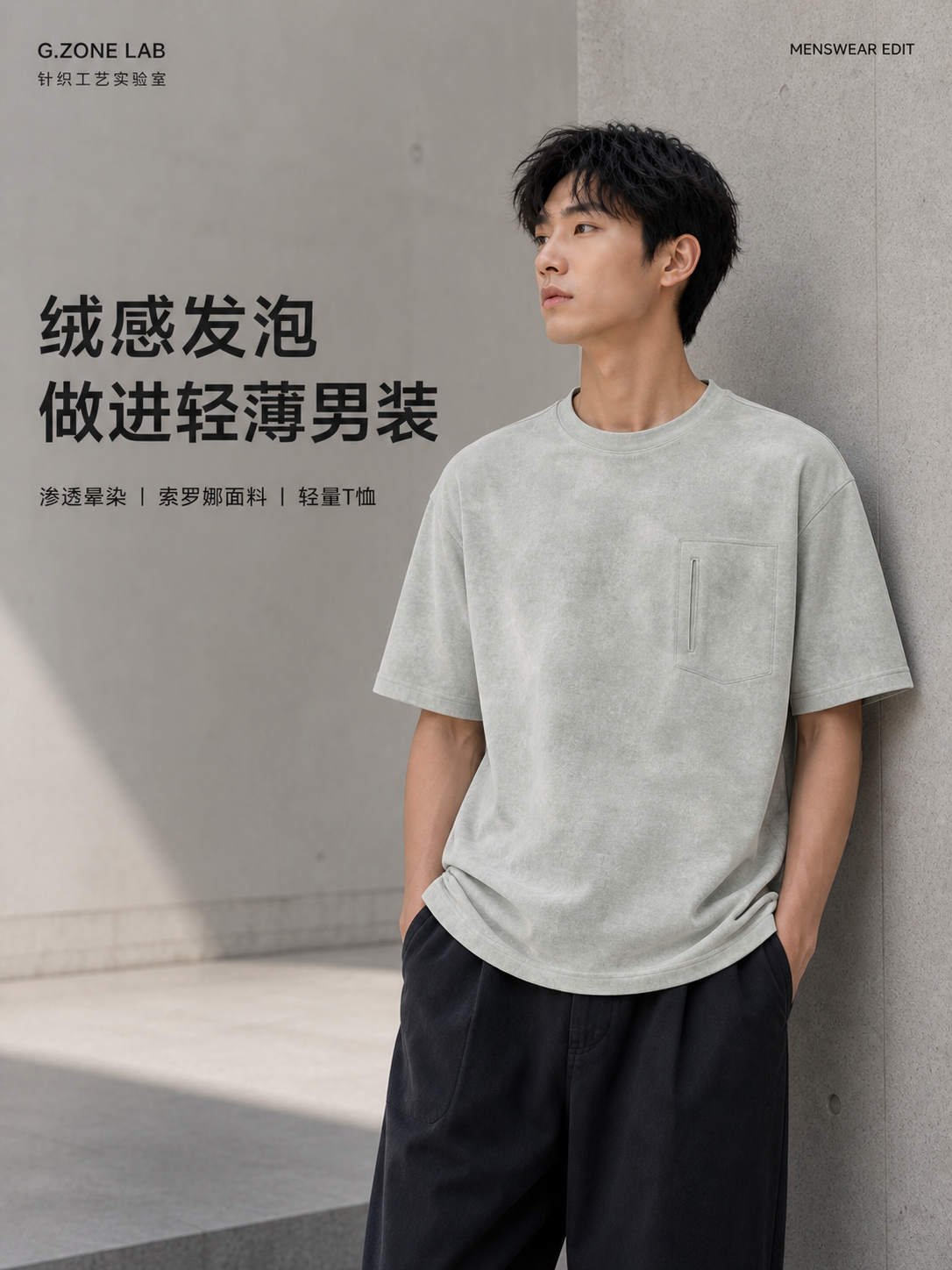 1816# 冰棉沐染- 网绒 成衣效果