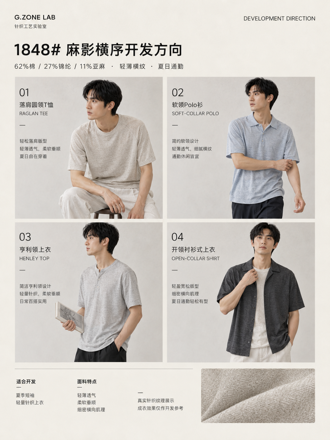 麻影横序 Linen Shadow Lines 开发方向与样衣效果 1