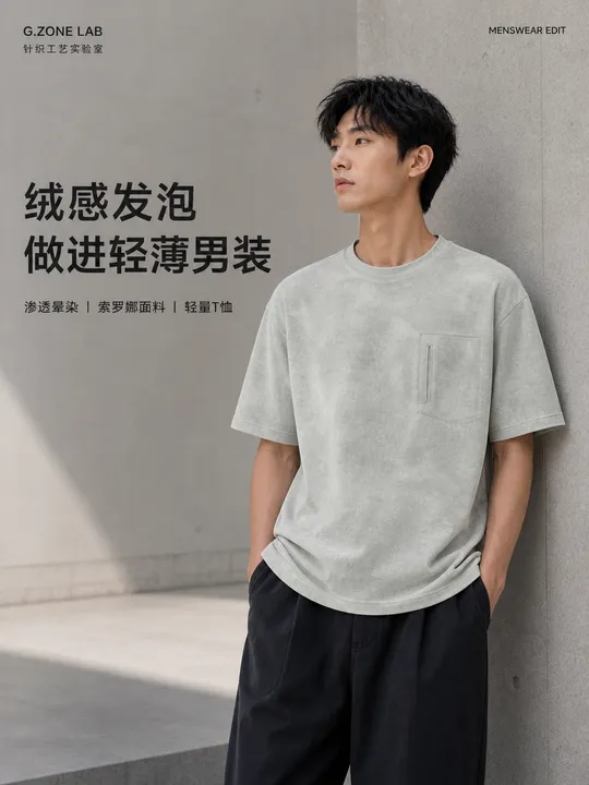 1816 冰棉沐染-网绒 成衣效果