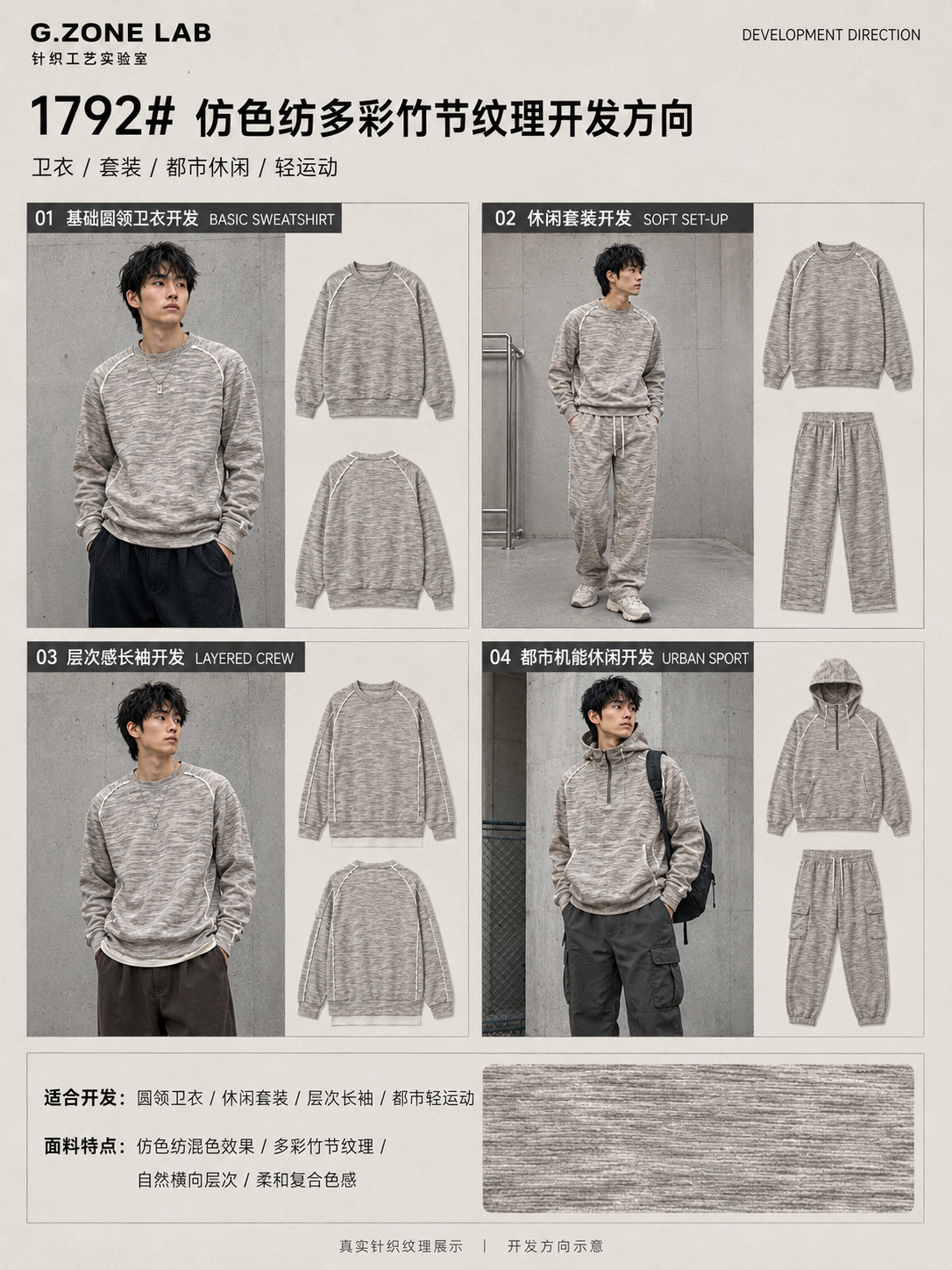 麻面竹节（数码直喷) 开发方向与样衣效果 1